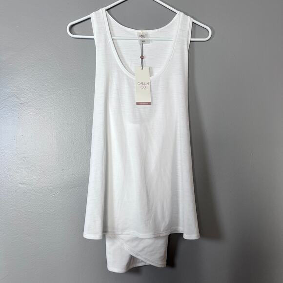 Calia Twist Back Tank Top XXL White NWT Workout Yoga Activewear Athleisure - Picture 1 of 7